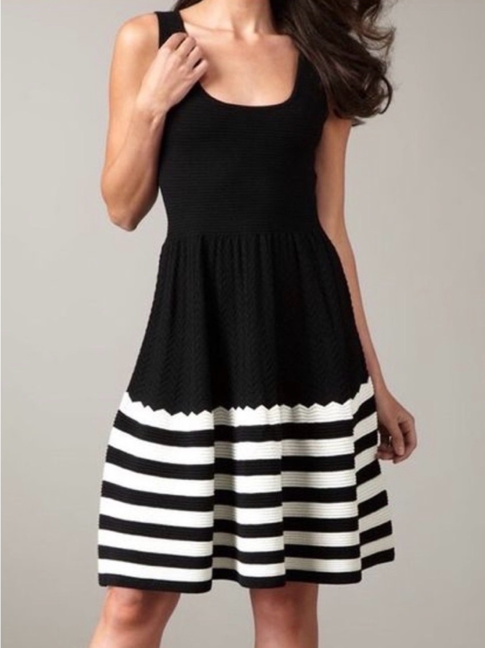 Kate Spade ♠️ Knit Black and White Dress - Picture 2 of 7